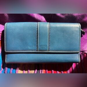Coach Blue Leather Women's Wallet